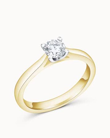 Solitaire Ring Amy 18K Yellow Gold 0.30 Carat Natural Diamond - Engagement Rings & Wedding Rings from Vanbruun