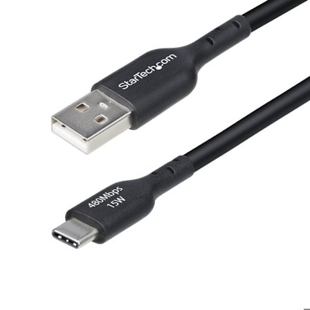 USB-A till USB-C-kabel - STARTECH - 4m - Snabbladdning 3A - USB 2.0 - Svart