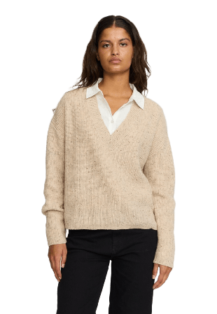 Soft Rebels Srwest V-neck Knit - Nomad Tröjor Dam Brun S