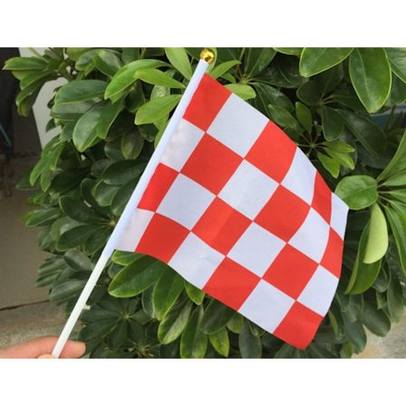 12 stk. Ternet Formel 1 F1 Racing Banner Håndflag (Rød+Hvid)