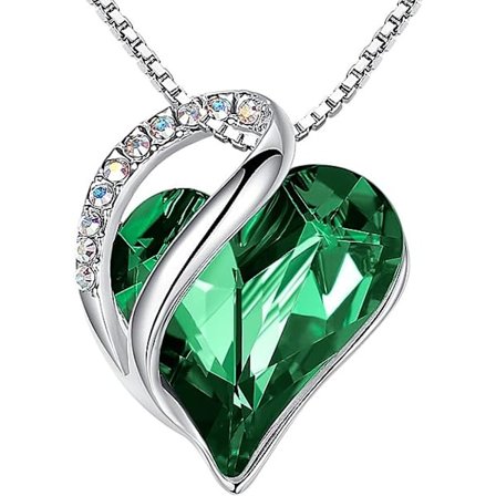 Halsband med hjärtformad berlock, kristallhalsband för kvinnor, silverfärgade smycken