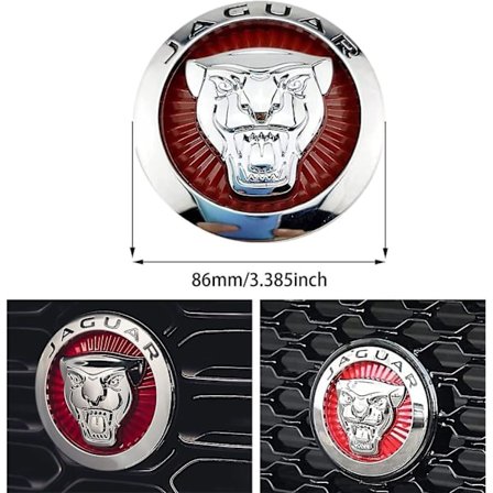 3,38 tuuman etusäleikköembleemi sopii Jaguar Xf:lle, tarra Xf:lle (punainen)