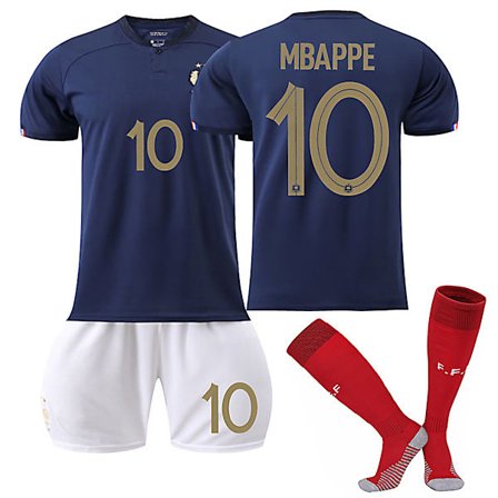 Ranska 22-23 Home Jersey MBAPPE No. 10 Soccer Jersey Kit W