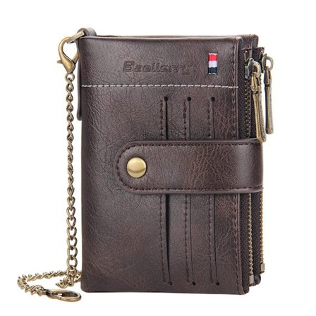 Herre ægte læderpung RFID-blokering Herre møntpung med