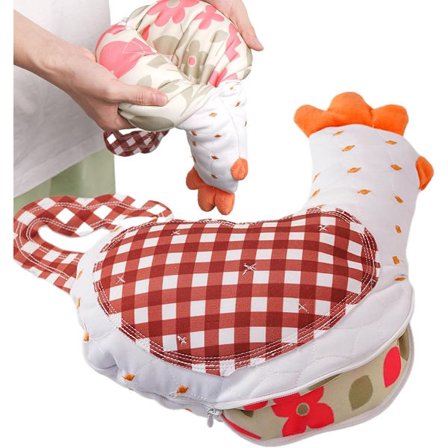 ING Grytekluter Varmebestandige Sklisikre Morsomme Kyllingformede Hansker Myke Egnet For Baking, Ovn- Og Grillbruk, Restaurantgave Til Mamma Og Kokk