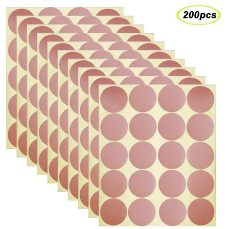 200 stk. Avtakbare Polka Dot Veggklistremerker Runde DIY Dekor