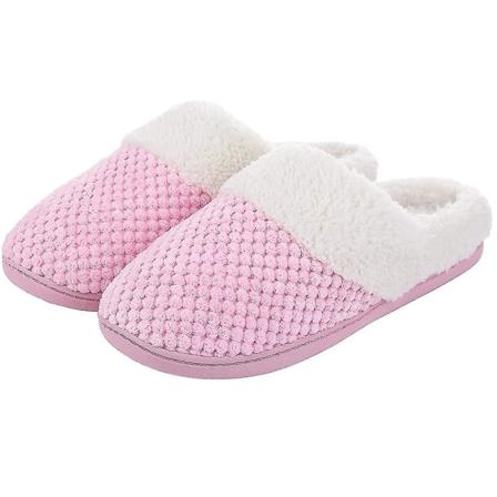 Vinter varme bomullstøfler for kvinner Menn Leiligheter Myke sklisikker, fluffy sko Design Slides Par Innendørs Hustøfler Rosa3 40-41 9.6-9.8 inch