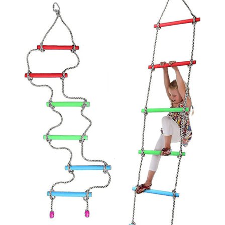 6,6 fot klätterrepsstege för barn, hängande stege för gungset - trädstege leksak för barn