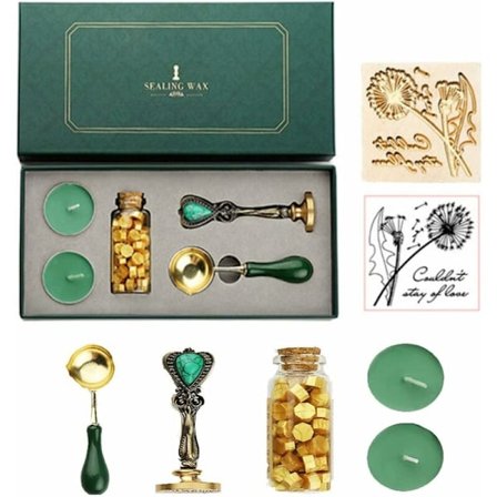 Forseglingsvokssegl Sæt Forseglingsvokspærlesæt Sæt Vintage voksseglstempel til kuverter Breve Bryllupsinvitationer Gavekort - MODOU