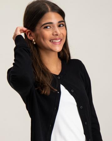 LMTD NLFNULLI LS SHORT CARDIGAN KNIT Schwarz Pullover Mädchen - Kidsbrandstore