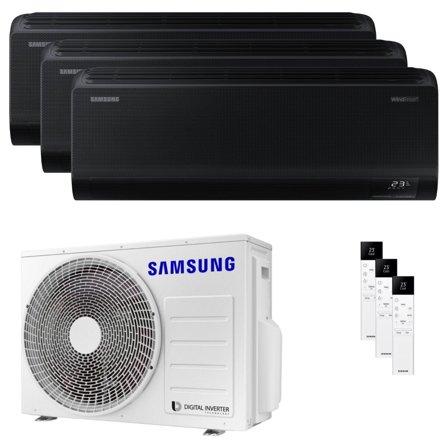 Condizionatore Samsung Windfree Black trial split 9000+9000+9000 BTU inverter A++ wifi unità esterna 5.2 kW