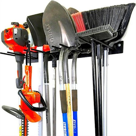 2 stk. Garage Haveværktøjsholder Opbevaringsstativ Skur Vægmonteret Organizer Lange Kroge