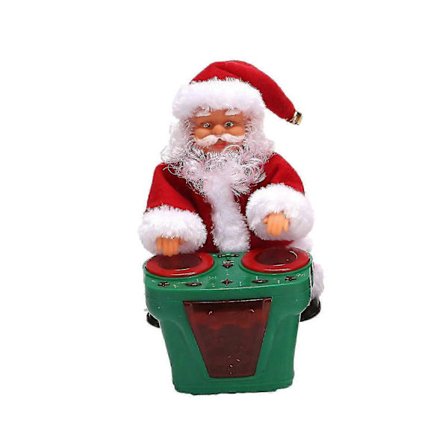 Julemand Animeret Spil Tromme Musik Funktion Ornament Musik Julemand Dukke Animeret Julelegetøj