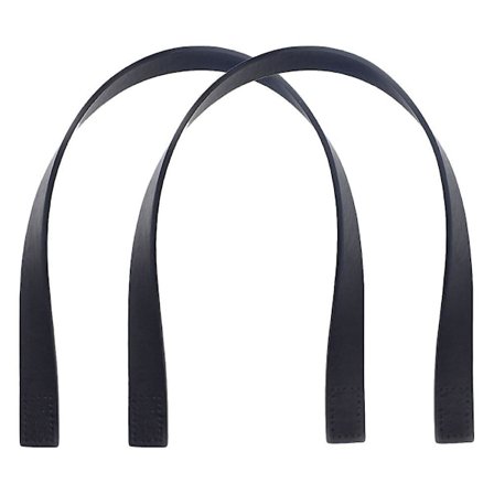 2 stk PU-lær håndveskestropp Naglestil Tote Bag Belte Rett Stripe Bag Tote Stropp Dameveske Håndleddsstropp Klassisk Veskeutskiftningshåndtak(Svart)