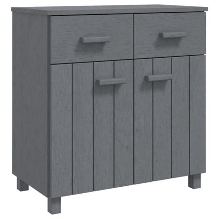 Vidaxl Skänk Mörk Grå 79x40x80 Cm Massiv Furu Grå
