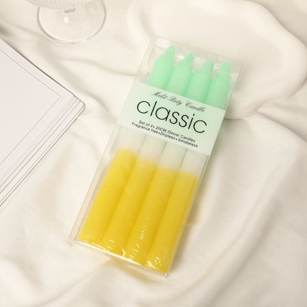 Färgade Ljus Set (4-pack) - Handgjorda färgade konformade ljus, hantverksmässigt tillverkade | Färgade ljus, presentset, dekorativa föremål