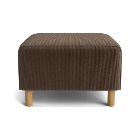 Seam Pouf Hocker in Lisboa Braun, moderner Polsterhocker mit Cord-Struktur, bequeme Nozag-Federung, quadratisches Design, Größe 45cm hoch