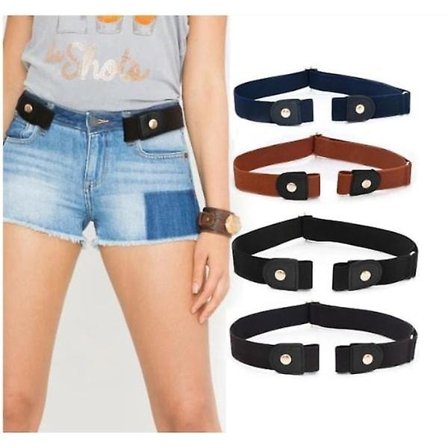 Afslappet bælte Bukser Bælte Uden Spænde Elastisk Justerbar Sort