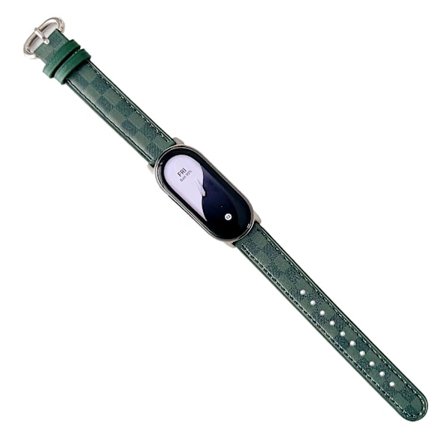 Ersättningsarmband för Xiaomi Smart Band 8 i äkta läder med rutmönster