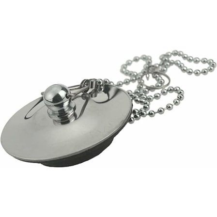 Vaskestopper med kjede Antirust Badekarstopper Avløpsstopper med gummiring Badekaravløpsdekselplugg for vask Badekar Vaskeservant Avløp (40mm t