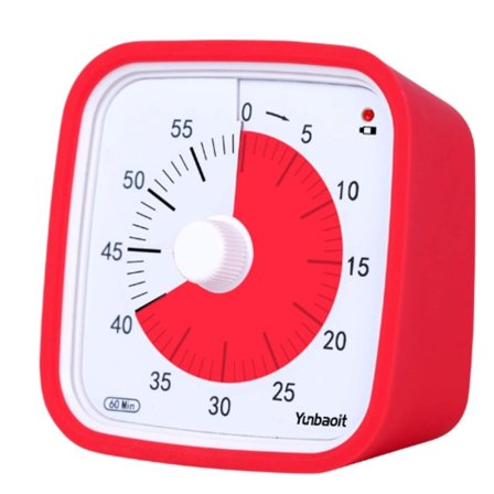 Visuaalinen ajastin luokkahuoneeseen ja lapsille - 60 minuuttia, säädettävä äänenvoimakkuus, 10x10 cm