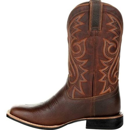 Herre og Dame Sport Bred Firkantet Tå Western Cowboy Boots brun
