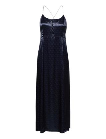 Summer Slip Dress In Wave Jacquard Quality Navy Scotch & Soda