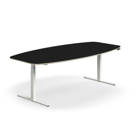 Standing meeting table NOVUS, 2400x1200 mm, white/black