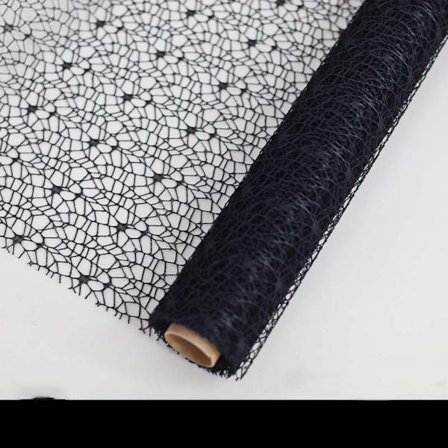2 ruller farverig jacquard mesh hul blonde blomsterindpakningsnet - 50 cm x 4,5 meter Black
