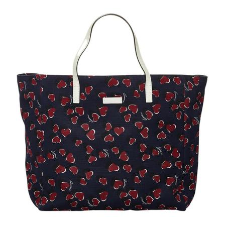 Gucci Vintage, Pre-owned Heartbeat Tote Bag Blauw, Dames, Maat:ONE Size,Canvas