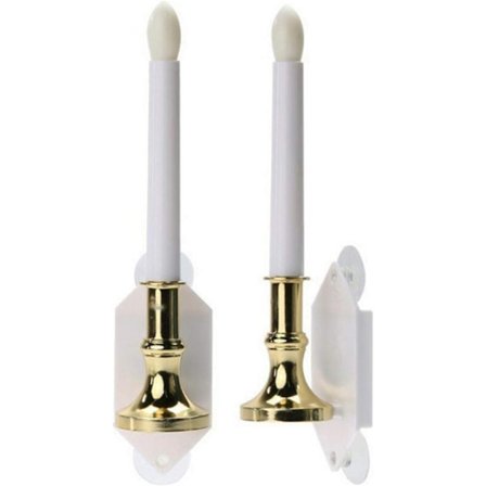 Solcelled flammefri LED-stearinlys med sugekopper, 2 stk.