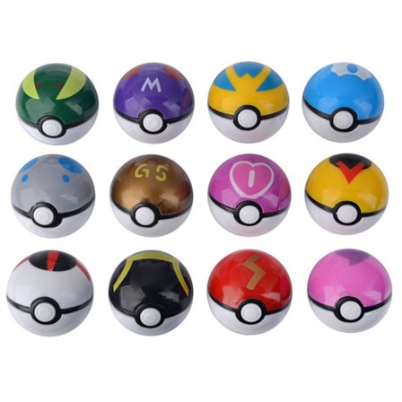 12 stk/sett 4,8 cm Poke Ball Delicate Collectable PP Nydelig Pokeball Toy Pack med figur for barn[GL]