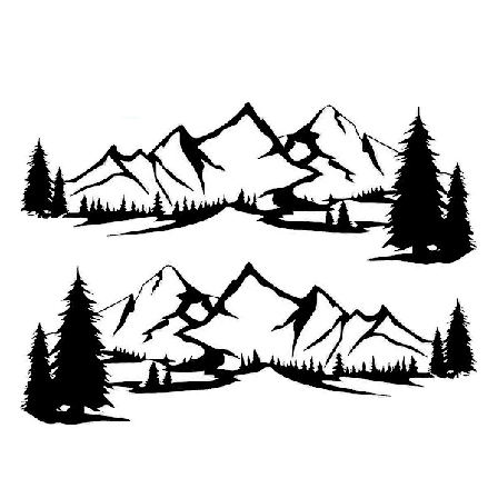 Husbil Sidokropp Dekal Gör-det-själv Stor Berg Träd Dekal Dekoration För Bil Husvagn Tra