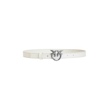 Pinko, Love Berry Simply H2 Belt Vitello Seta Wit, Dames, Maat:L