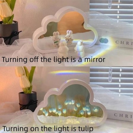 Cloud Tulip Night Light Makeup Spejl BLÅ FINISH PRODUKT