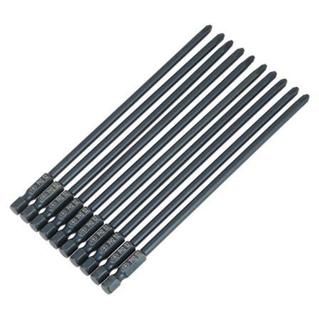 10 stk. S2 Stål Phillips PH2 Skrutrekkerbits Sett 1/4 tommers sekskantskaft 150 mm verktøy