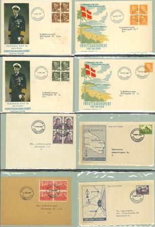 Danmark - Samling med FDC'er i 5 ringbind