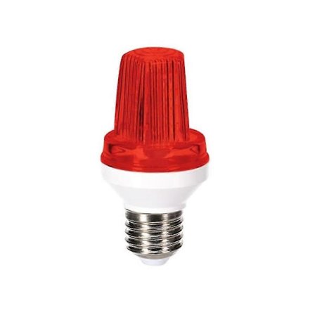 Mini LED Stroboskoplampa - E27 Sokkel - 3 W - Rød