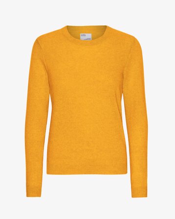 Women Light Merino Wool Crew - Burned Yellow - Female - XL