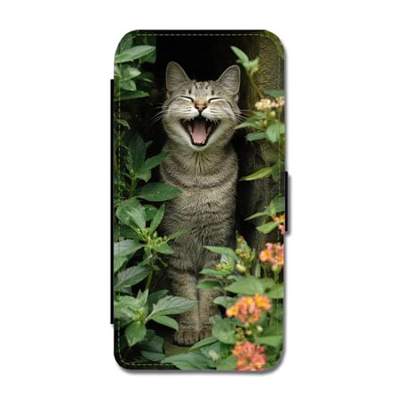 Skrattande Katt iPhone 12 Mini Flip Mobilfodral