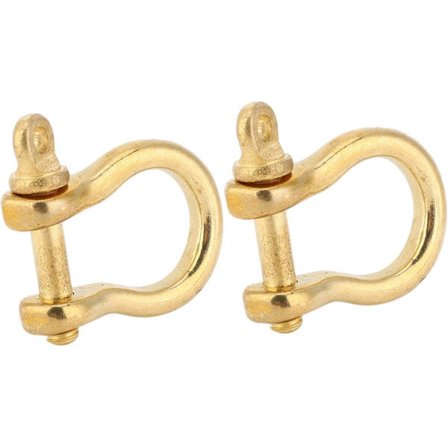 {xjxj}Sæt med 2 ankersjakler i ren messing U-type kædesjakkel skruebolt bue sjakkel nøgleringskrog