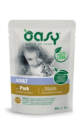 Oasy Wet Cat Bocconcini In Salsa Con Maiale Per Gatti Adulti