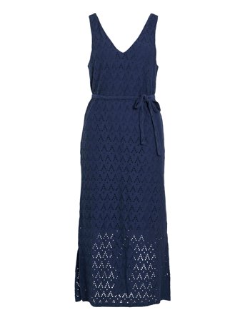 Vila Viamalina V-Neck S/L Midi Dress/Pb - Navy - XL