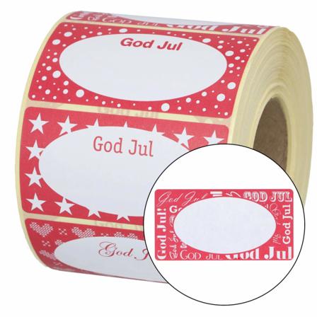 20 Pack Etikett Till/från Julmotiv 4 Olika Motiv 7x3,6cm