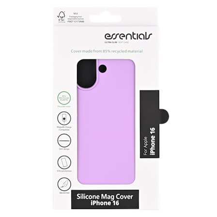 iPhone 16 Silicone Mag back cover, recycled, purple