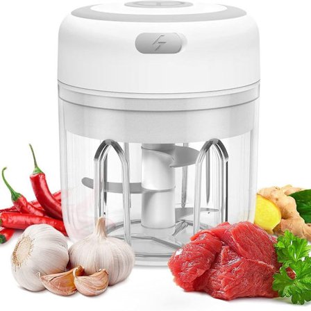 Elektrisk mini hvidløgshakker, universal skæremaskine og -hakker