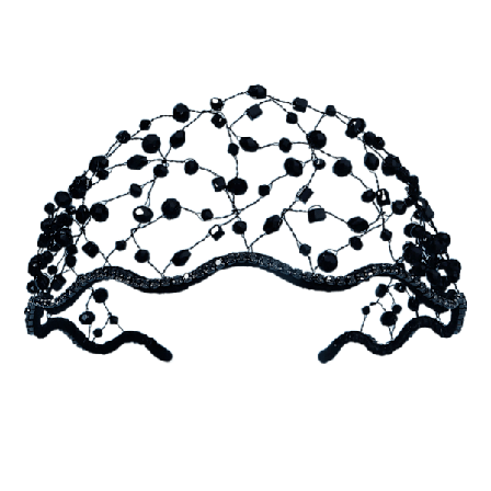 Krystall pannebånd Hårpynt SVART