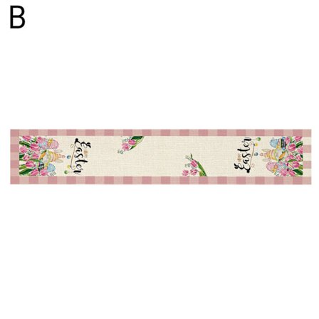 Bordsduk Rustik Husdekoration Enkelsidigt Tryckt Söt Kanin Påskbordslöpare Kompatibel med Högtidsfest