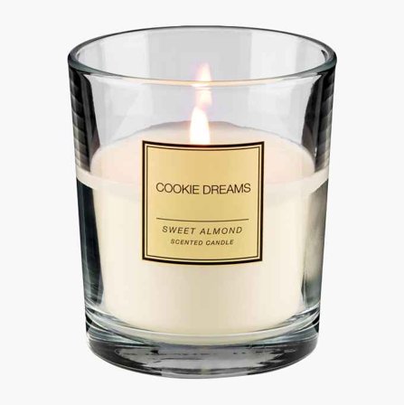 Doftljus i glas sötmandel