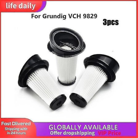 3 st Filter Grundig Vch 9829 Dammsugardel
